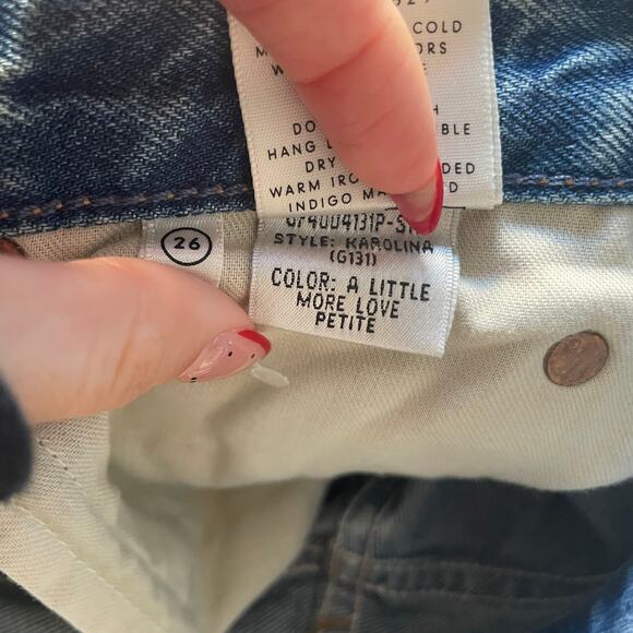 GIRLFRIEND Karolina 26 Petite Distressed Straight Leg Jeans A Little More Love - Picture 4 of 8